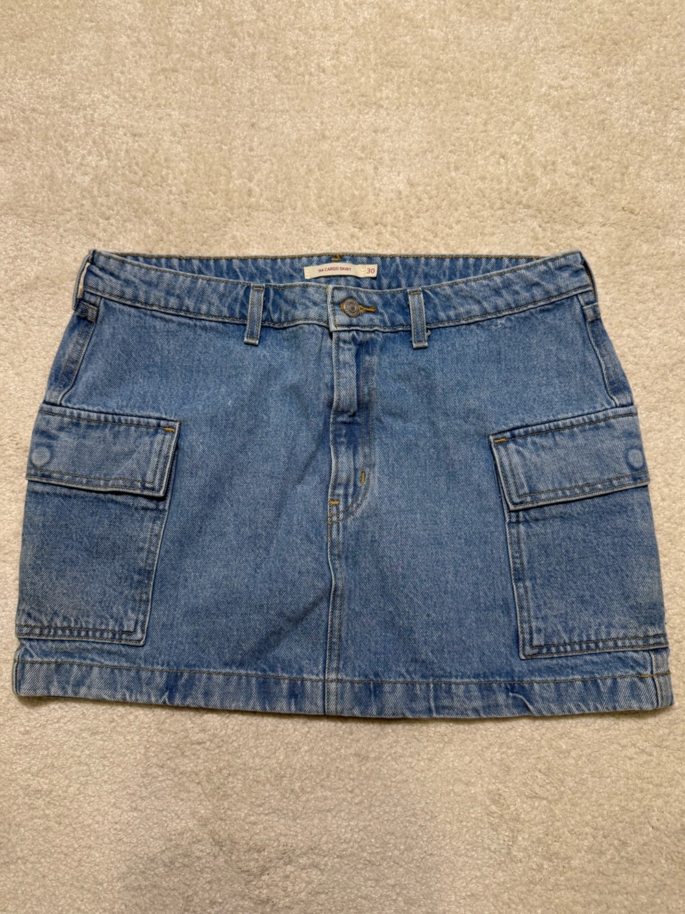 Levi’s 94 Cargo Denim Jean Mini Skirt Size 30 10